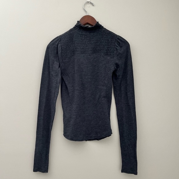 We The Free Black Caroline Smocked Turtleneck Top - Picture 7 of 8